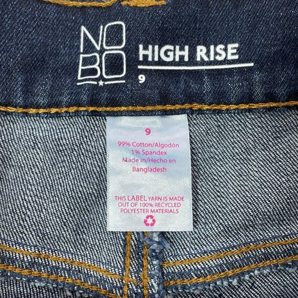 4/$25 Nobo Shorts High Rise Dark Wash Denim‎ Cuffed Junior Size 9 - Picture 4 of 7